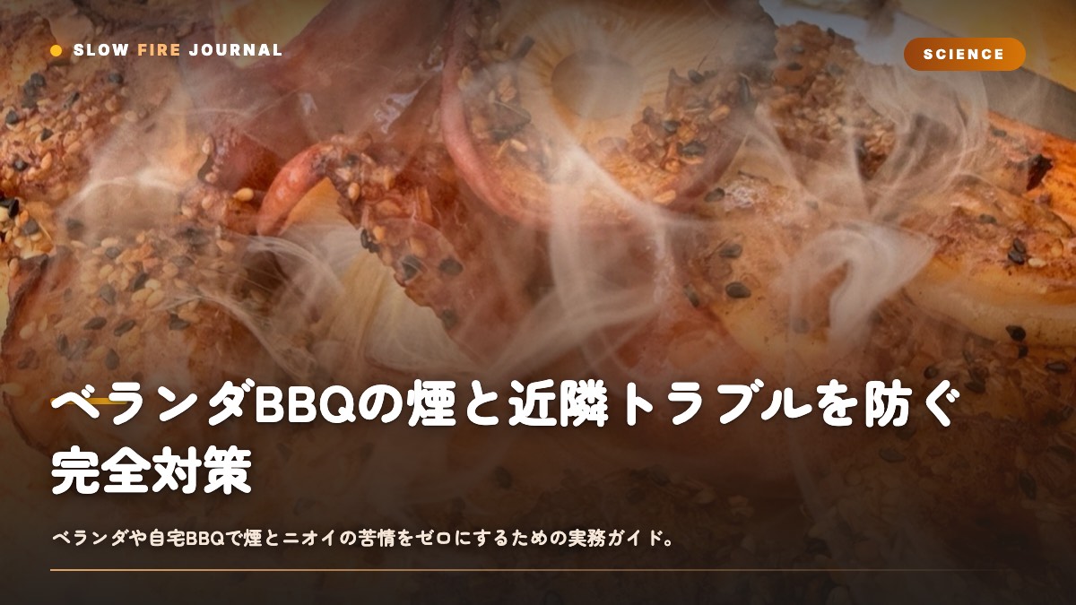 ベランダBBQの煙と近隣トラブルを防ぐ完全対策 — 無煙化と火種管理の実務
