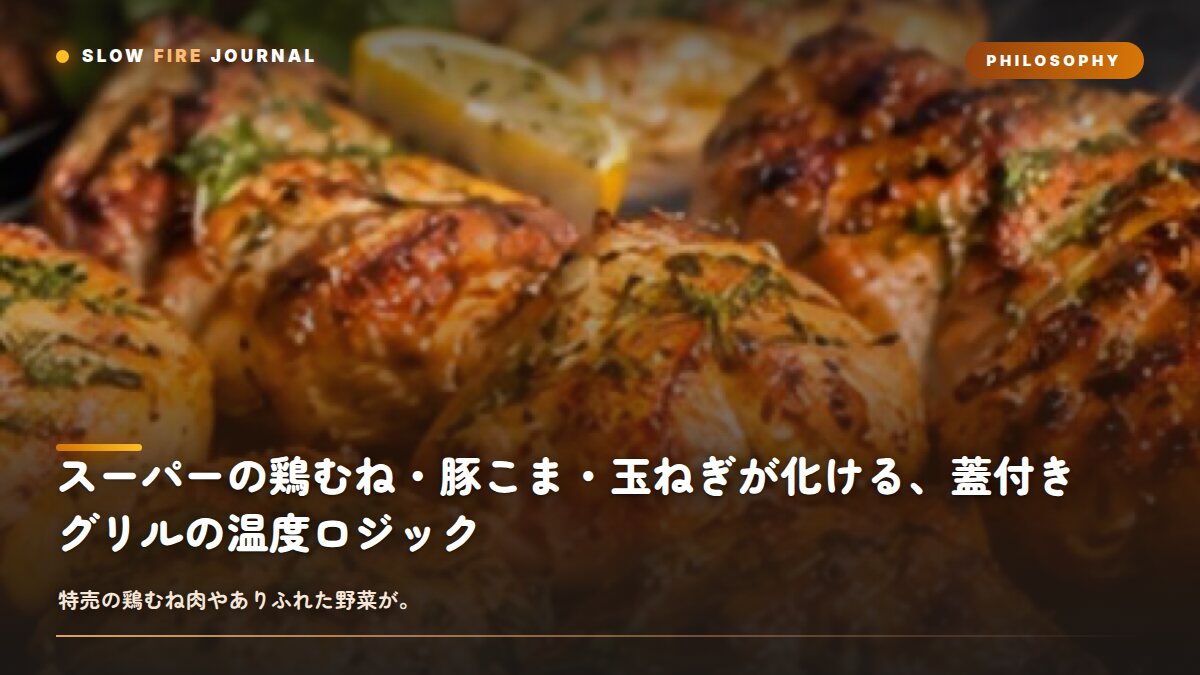 スーパーの鶏むね・豚こま・玉ねぎが化ける、蓋付きグリルの温度ロジック